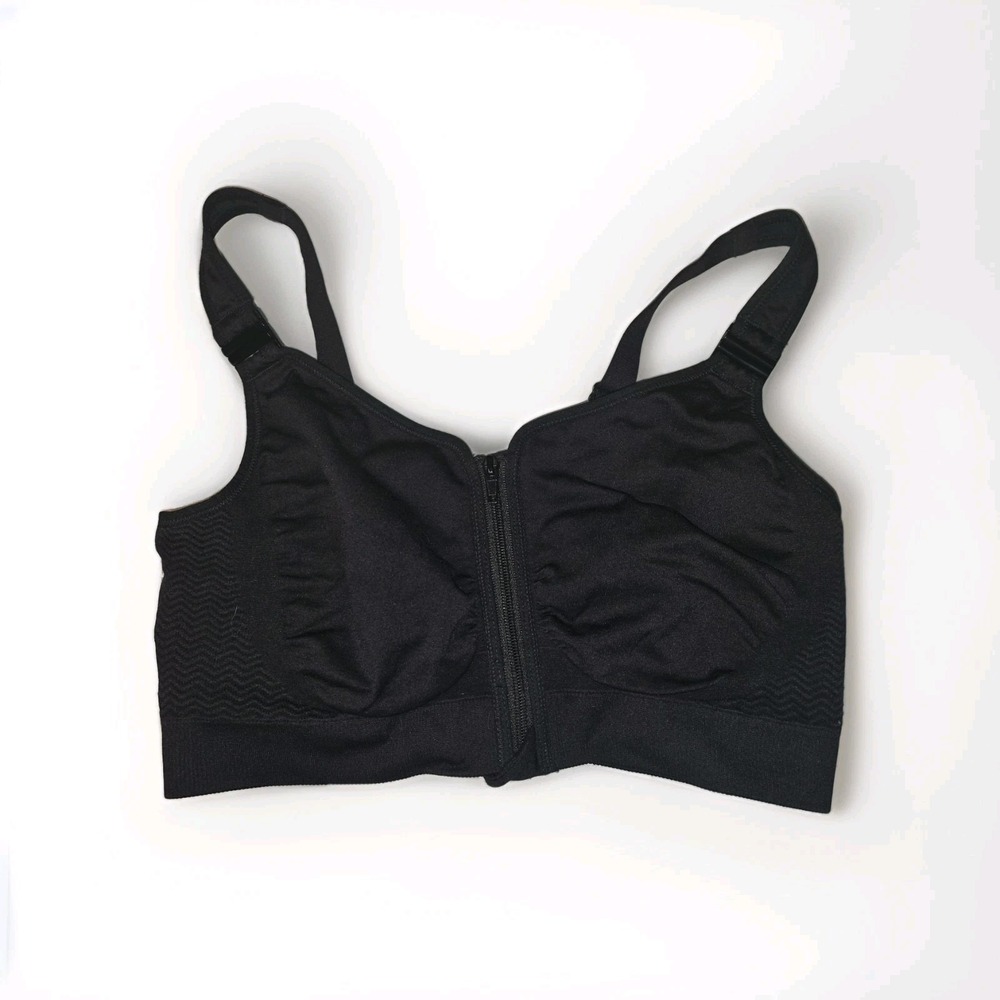 Anita Care mastectomy post surgical bra front zip compression black XL